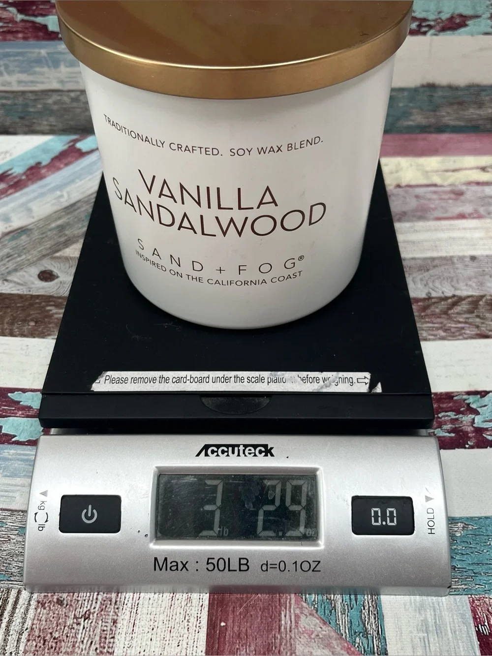 Sand + Fog Vanilla Sandalwood 3 Wick Candle Soy Wax Blend Glass Jar NEW 25 oz